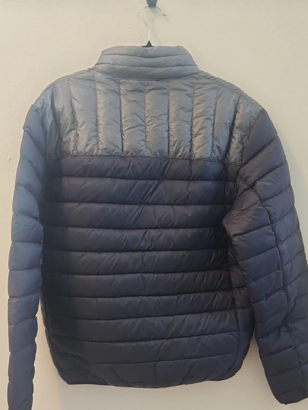 INC International Concepts Quilted Puffer Jacket in Gray and Navy